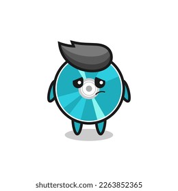 el gesto perezoso del personaje de la caricatura del disco óptico , diseño de estilo lindo para camiseta, pegatina, elemento logotipo