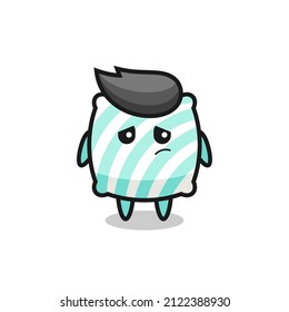 the lazy gesture of pillow cartoon character , cute style design for t shirt, sticker, logo element