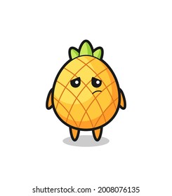 the lazy gesture of pineapple cartoon character , cute style design for t shirt, sticker, logo element
