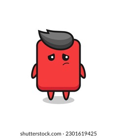 the lazy gesture of red card cartoon character , cute style design for t shirt, sticker, logo element