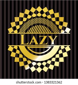 Lazy gold emblem or badge. Vector Illustration. Detailed.