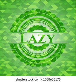 Lazy green emblem with mosaic background. Vector Illustration. Detailed. Lazy green emblem with mosaic background. Vector Illustration. Detailed.