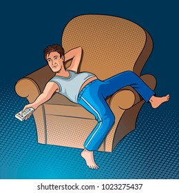 lazy person watching tv