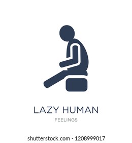 lazy human icon. Trendy flat vector lazy human icon on white background from Feelings collection, vector illustration can be use for web and mobile, eps10