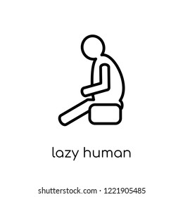 lazy human icon. Trendy modern flat linear vector lazy human icon on white background from thin line Feelings collection, editable outline stroke vector illustration