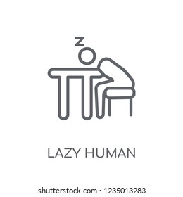 lazy human linear icon. Modern outline lazy human logo concept on white background from Feelings collection. Suitable for use on web apps, mobile apps and print media.
