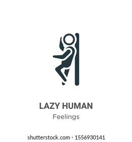 Lazy human vector icon on white background. Flat vector lazy human icon symbol sign from modern feelings collection for mobile concept and web apps design.