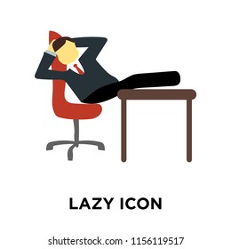 Lazy icon vector isolated on white background, Lazy transparent sign