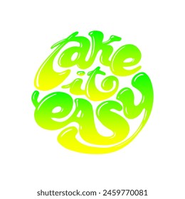 lazy Ink illustration. Modern brush calligraphy. Isolated on white background.