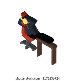 Lazy isometric left top view 3D icon