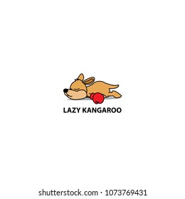 lazy kangaroo boxer icon, logo design, vector illustration