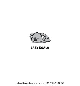 Lazy koala icon, logo design, vector illustration