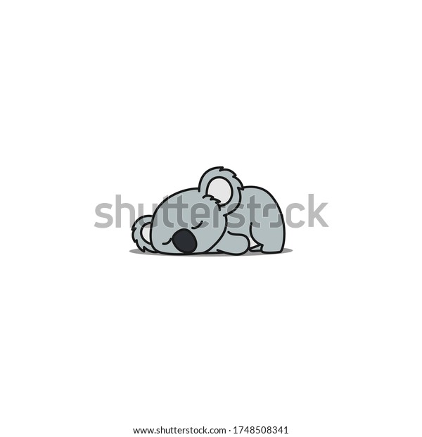 怠け者のコアラの眠っている漫画 ベクターイラスト のベクター画像素材 ロイヤリティフリー