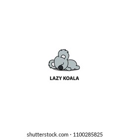 Lazy Koala Sleeping Icon, Logo Design, Vector Illustration