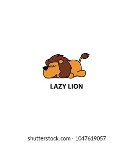 Lazy lion icon, logo design, vector illustration