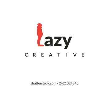 lazy logo template design isolated on white background .