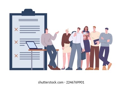 Lazy office workers team. Bad time management, managers talking not working. Unfulfilled tasks, business people vector group characters