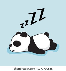Lazy Panda Cartoon Cute Sleeping Animals Illustration
