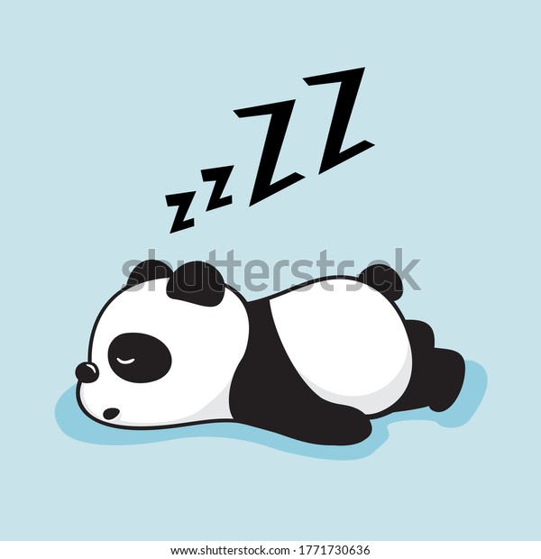 なまけ者パンダのかわいい睡眠動物のイラスト のベクター画像素材 ロイヤリティフリー