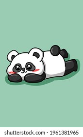 A lazy panda cartoon illustration