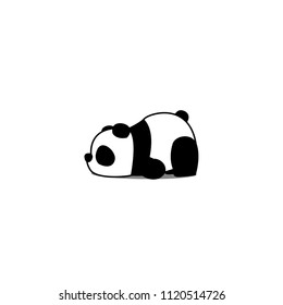 Lazy Panda Cartoon, Vector Illustration