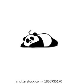 Lazy panda cartoon, vector illustration