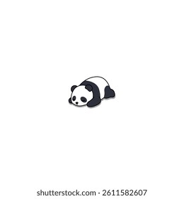 Lazy panda cartoon, vector illustration