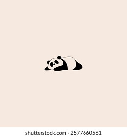 
Lazy panda icon flat vector design.