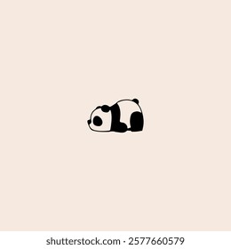 
Lazy panda icon flat vector design.