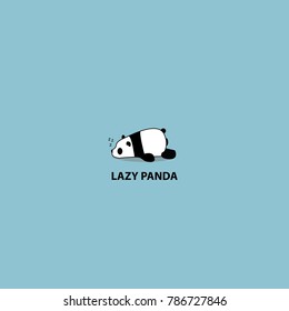 Lazy panda icon, logo design.