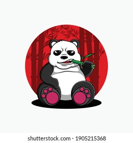 lazy panda mascot vector illustration