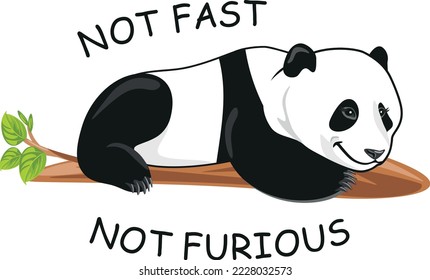 Lazy panda. Not fast. Not furious. Vector