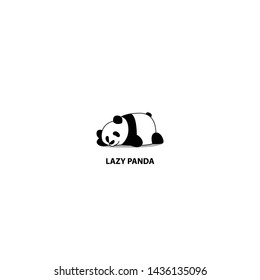 Lazy panda sleeping cartoon icon, vector illustration