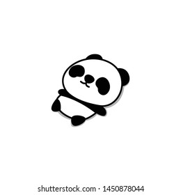 Lazy panda sleeping cartoon icon, vector illustration