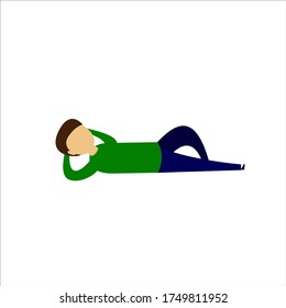 Lazy People Laying Down Vector Illustration Flat Design