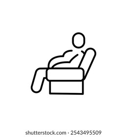 Lazy Person icon. Simple icon representing a sedentary lifestyle or laziness, ideal for social media, app, and web design. Vector illustration