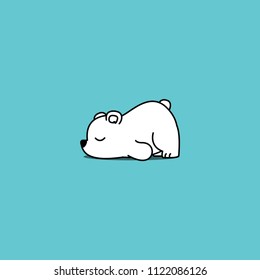 Lazy polar bear cartoon, vector illustration