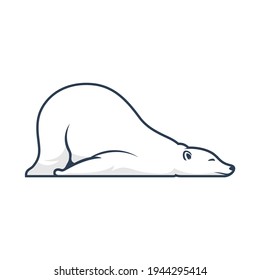 lazy polar bear mascot logo design	