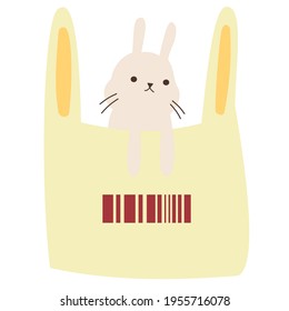 Lazy rabbit is too lazy to walk.