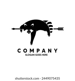 Lazy Racoon With Arrow Logo, suitable for any business related to Racoon and Arrow