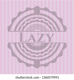 Lazy retro style pink emblem