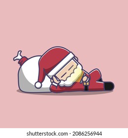 lazy santa claus, santa claus is sleeping playing cellphone