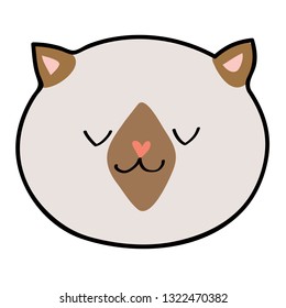 lazy, scared, sad, happy cat vector illustration.Carnival mask. funny cats emoji on a white background. Cute catoon card with colorful kittens. 