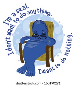 Lazy seal, vector