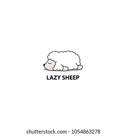 Lazy sheep icon, logo design, vector illustration