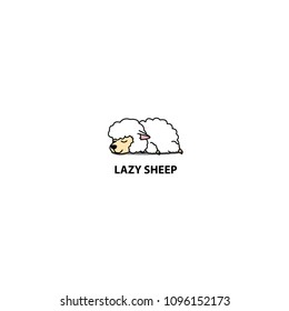 Lazy sheep sleeping icon, logo design, vector illustration