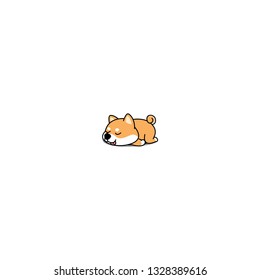 Icono de adormidera ainu Lazy shiba, ilustración vectorial
