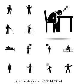 lazy, sleeping icon. Negative Character icons universal set for web and mobile