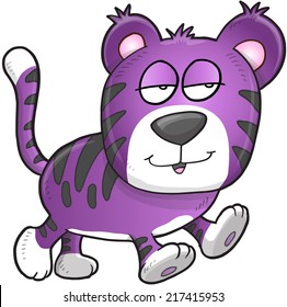 Lazy Sleepy Tiger Vector Illustration Art