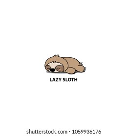 Lazy sloth, cute sloth sleeping cartoon icon, vector illustration